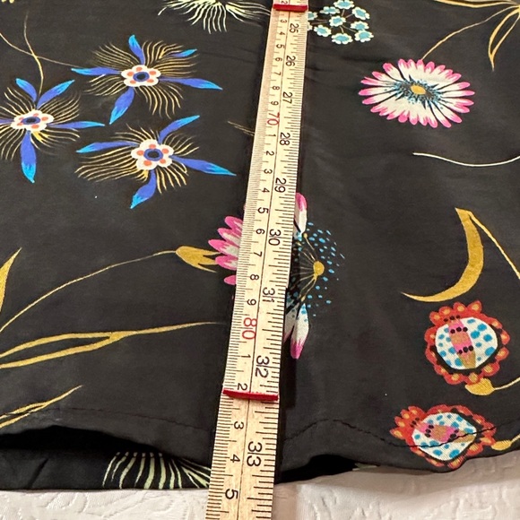 Johnny Was Silk Black Blouse with Colorful Embroidery - Picture 8 of 15